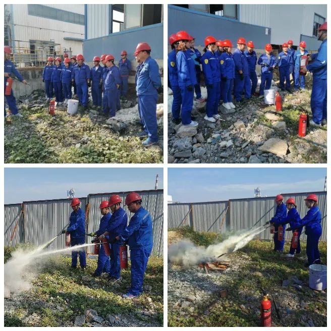 9#材料项目部开展灭火器实操演练78
