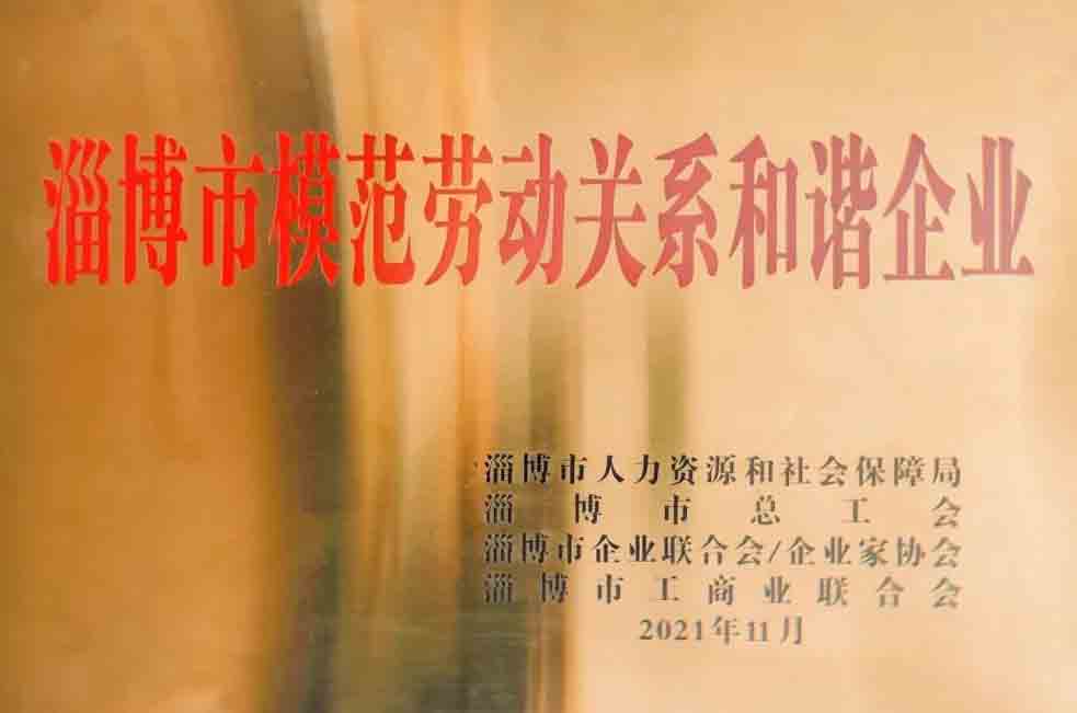 公司荣获“淄博市劳动关系和谐企业”称号23